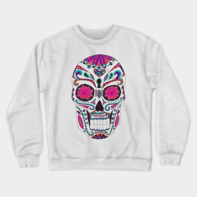 Sugar Skull Crewneck Sweatshirt by LauraKatMax